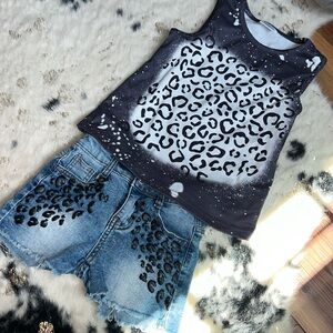 Girls 4T Cheetah top & bottom set